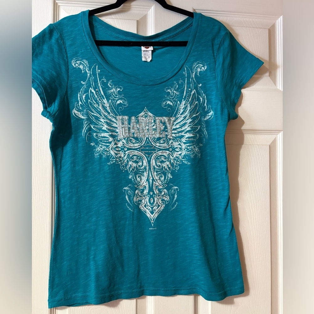 Harley-Davidson Teal Graphic Tee